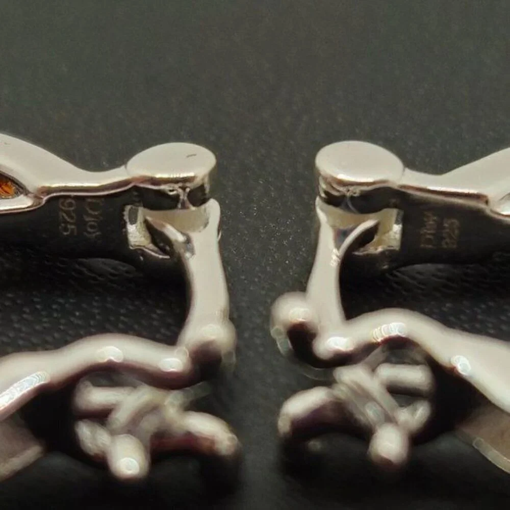 Red Garnet Hinged Hoop‎ Earrings NWOT